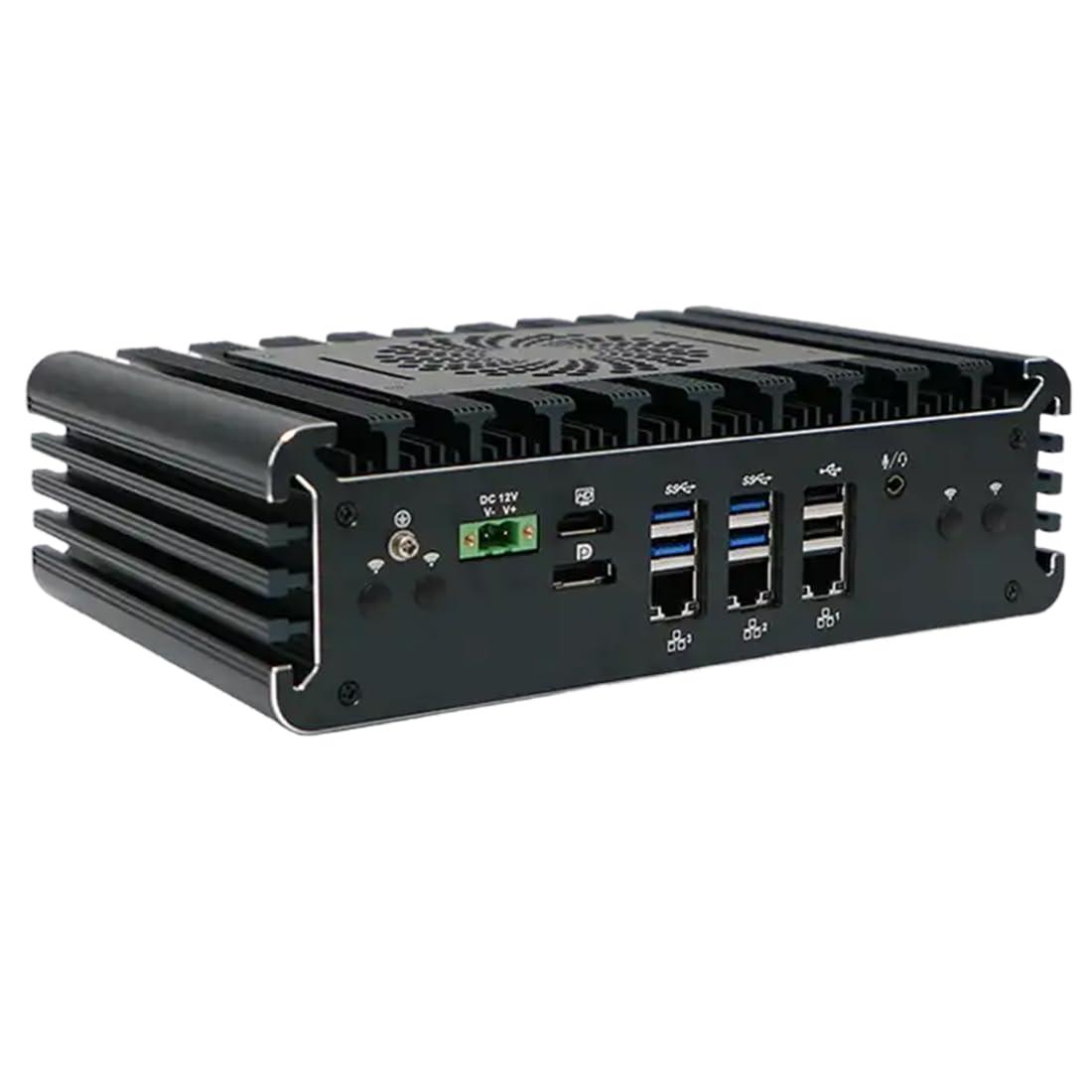 PARTAKER PARTAKER Industrial PC, Mini Computer, IPC, Windows 11 or Linux Ubuntu, Intel Core I3 1115G4, PA-3126, 3 x I225-V 2.5Gbe LAN, HDMI, DP, 6 x COM, 2Pin Phoenix, 16 Way GPIO, 8GB RAM 256GB SSD