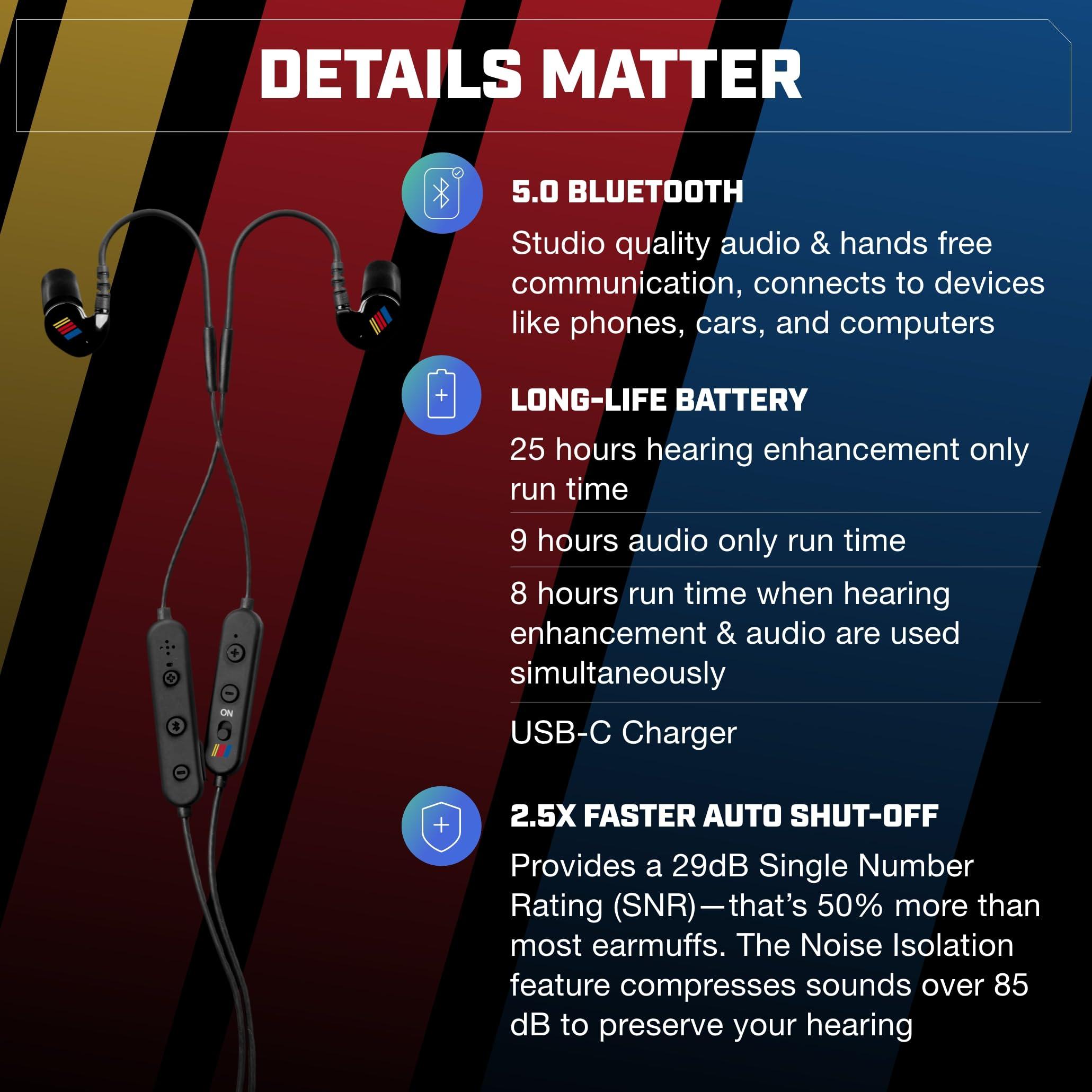 AXIL AXIL GS Extreme NASCAR 2.0 Shooting Ear Buds Hearing Enhancement & Noise Isolation Bluetooth Earbuds w/Dynamic Speakers 25-Hour