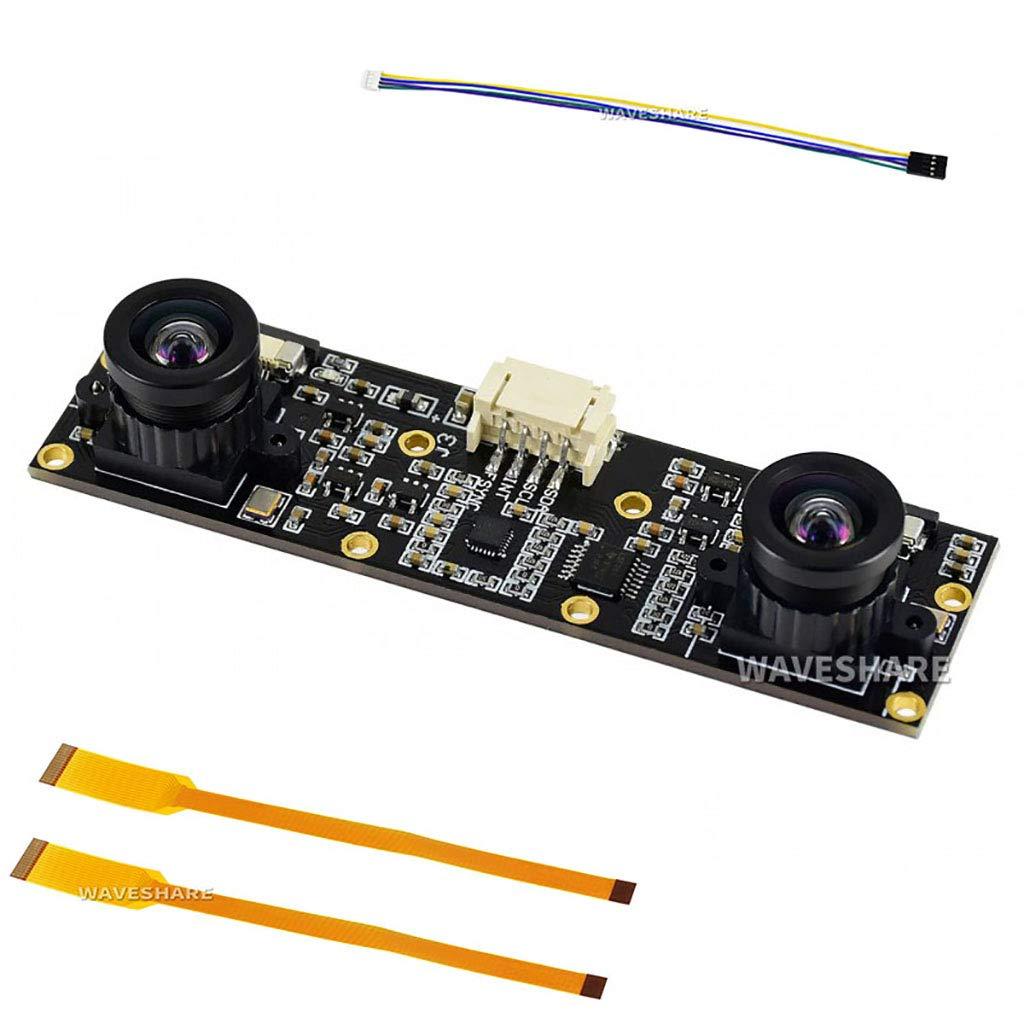 waveshare waveshare Binocular Camera Module Dual IMX219 8 Megapixels Stereo Vision Depth Vision Supports Jetson Nano Developer Kit B01and Fits Raspberry Pi CM3/CM3+ Expansion Boards for AI Vision Applications