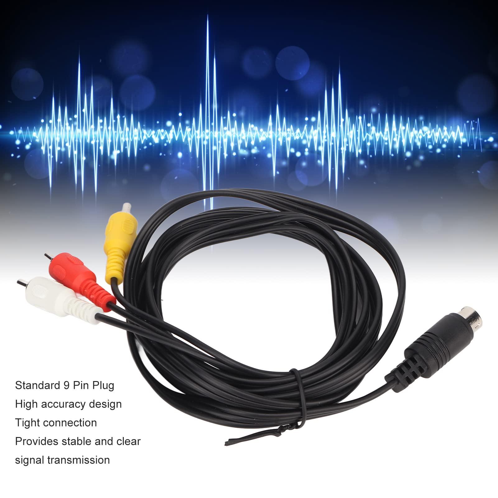 GOWENIC GOWENIC 3 Plug to 9 Pin Mini DIN Plug Extension Cable, 9 Pin DIN Male to 3 Male Video Extender Cable Adapter for DVD, TV, HDTV, VCR s, CD Players, PC Laptop, 5.9ft 1.8M