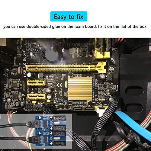 XMSJSIY Motherboard USB 9 Pin Header Hub Male 1 to 2/4 Female USB 2.0 Splitter Extension Cable, USB 9-pin Internal Cable 9 pin Connector Adapter for Port Multiplier (35cm)
