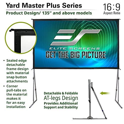 Elite Screens Elite Screens Yard Master Plus, 145-INCH 16:9 Height Setting Adjustable Portable Projector Screen, 4K HD Outdoor Indoor Movie Theater Front Projection, US Based Company 2-YEAR WARRANTY, OMS145H2PLUS