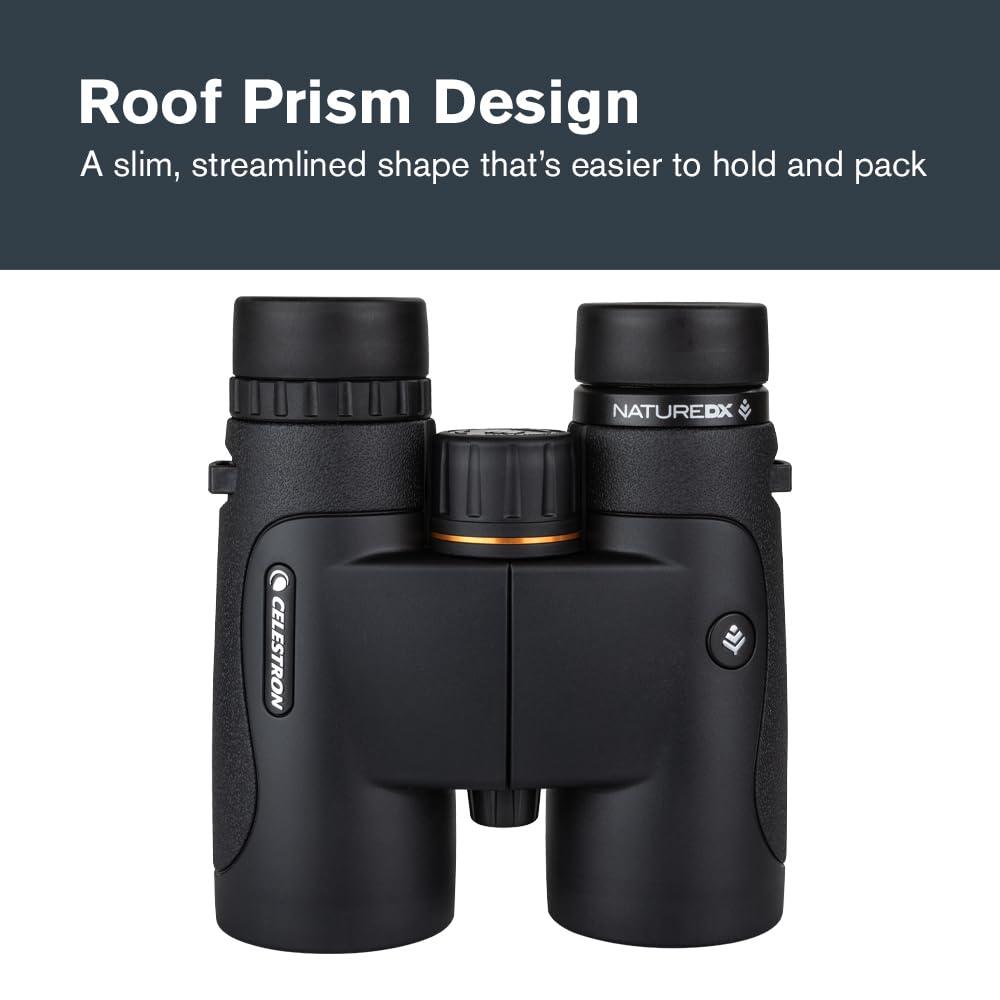 Celestron Celestron - Nature DX 8x42 Binoculars Ideal for Birding and Outdoors 42mm Objective Lenses Wide 7.4 Field of View BaK-4 Prisms Fully Multi-Coated Waterproof and Fogproof
