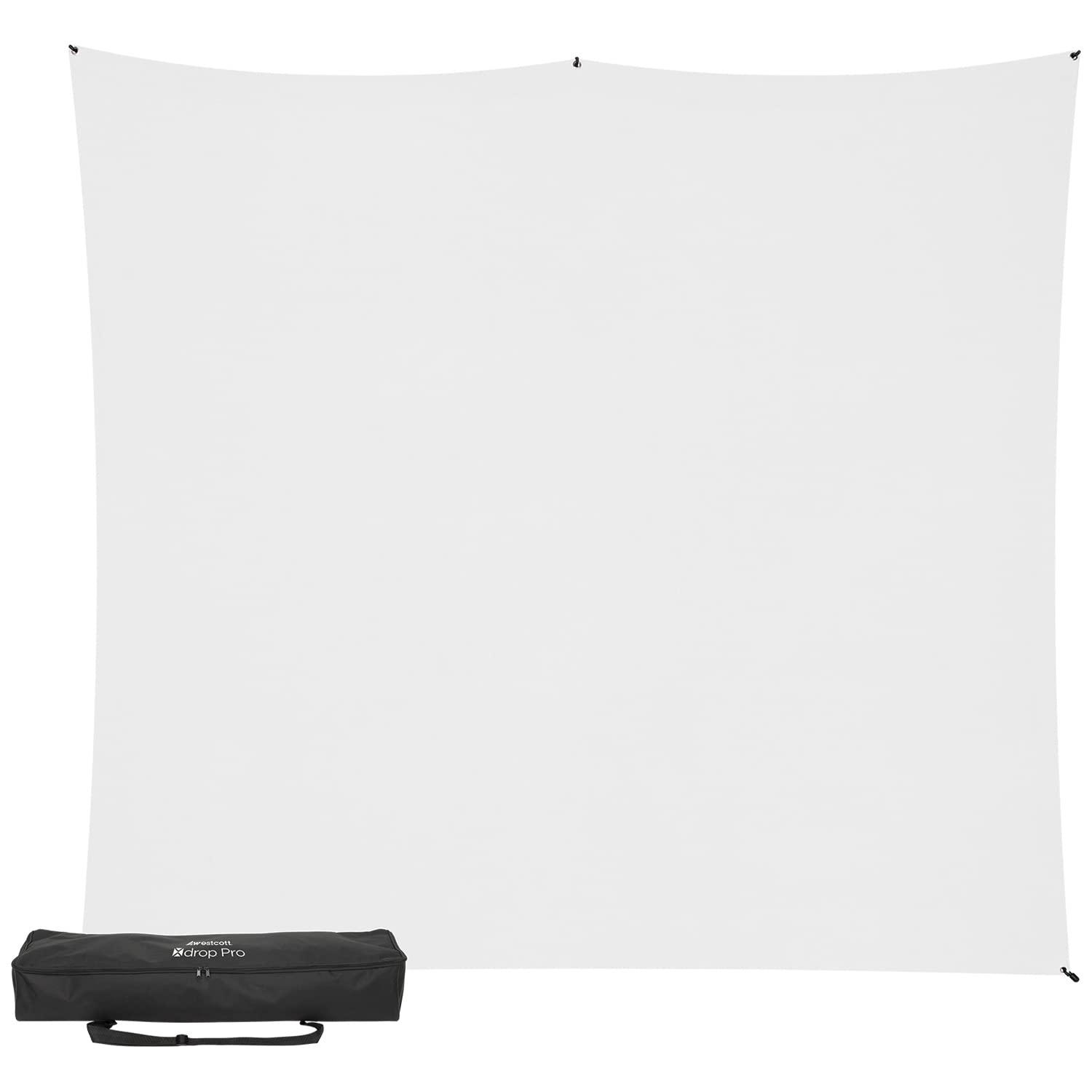 Westcott Westcott 8'x8' High-Key White X-Drop Pro Wrinkle-Resistant Backdrop Kit - for Headshots, Portraits, Video Interviews, and Photo Booths