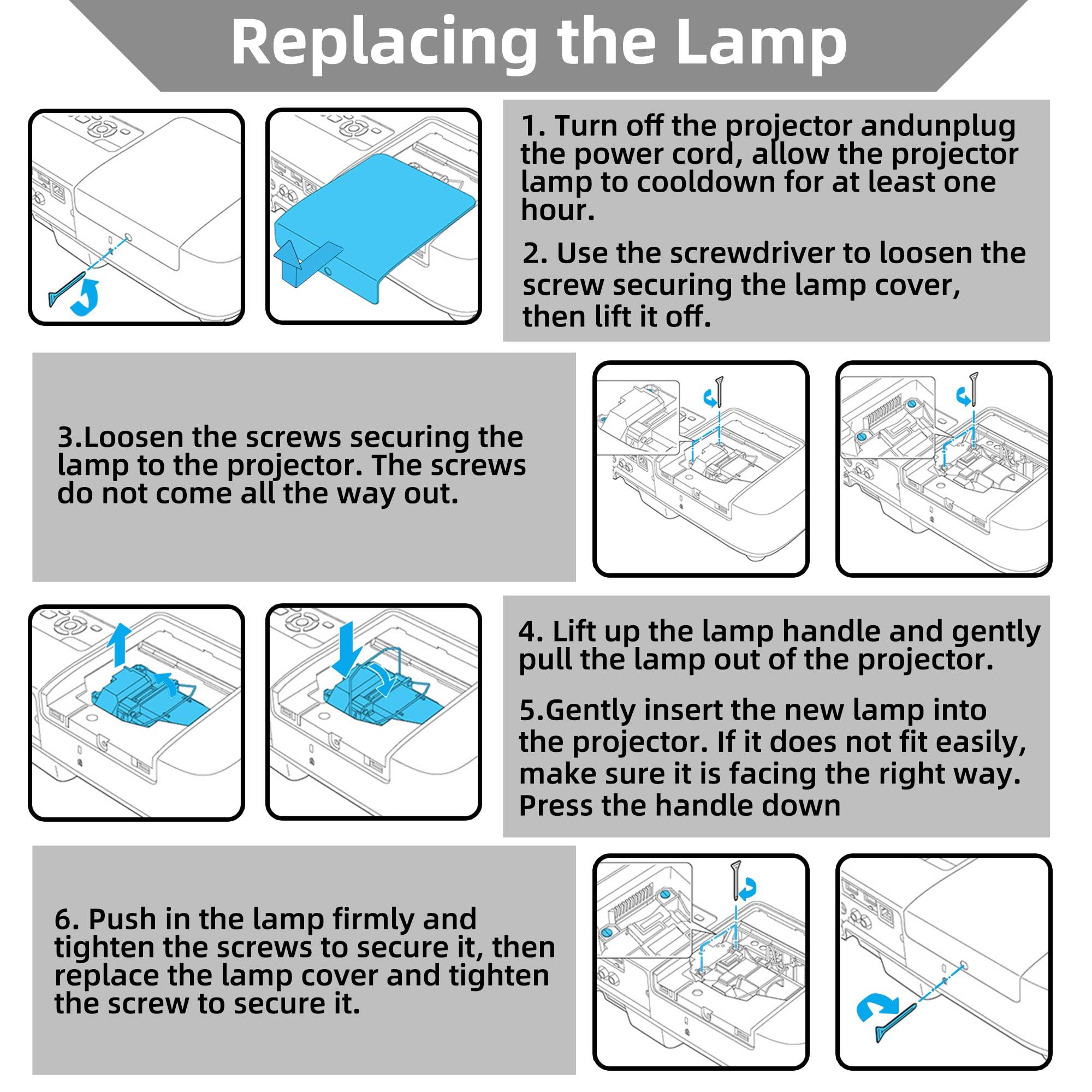 ABITAN ABITAN ELPLP96/V13H010L96 Replacement Projector Lamp with Housing for Epson EX9220 EX5260 EX7260 EX3260 EX9210,Powerlite Home Cinema 1060 2150 760 660 760HD 2100,VS250 VS355 S350 EH-TW650 (Durable).