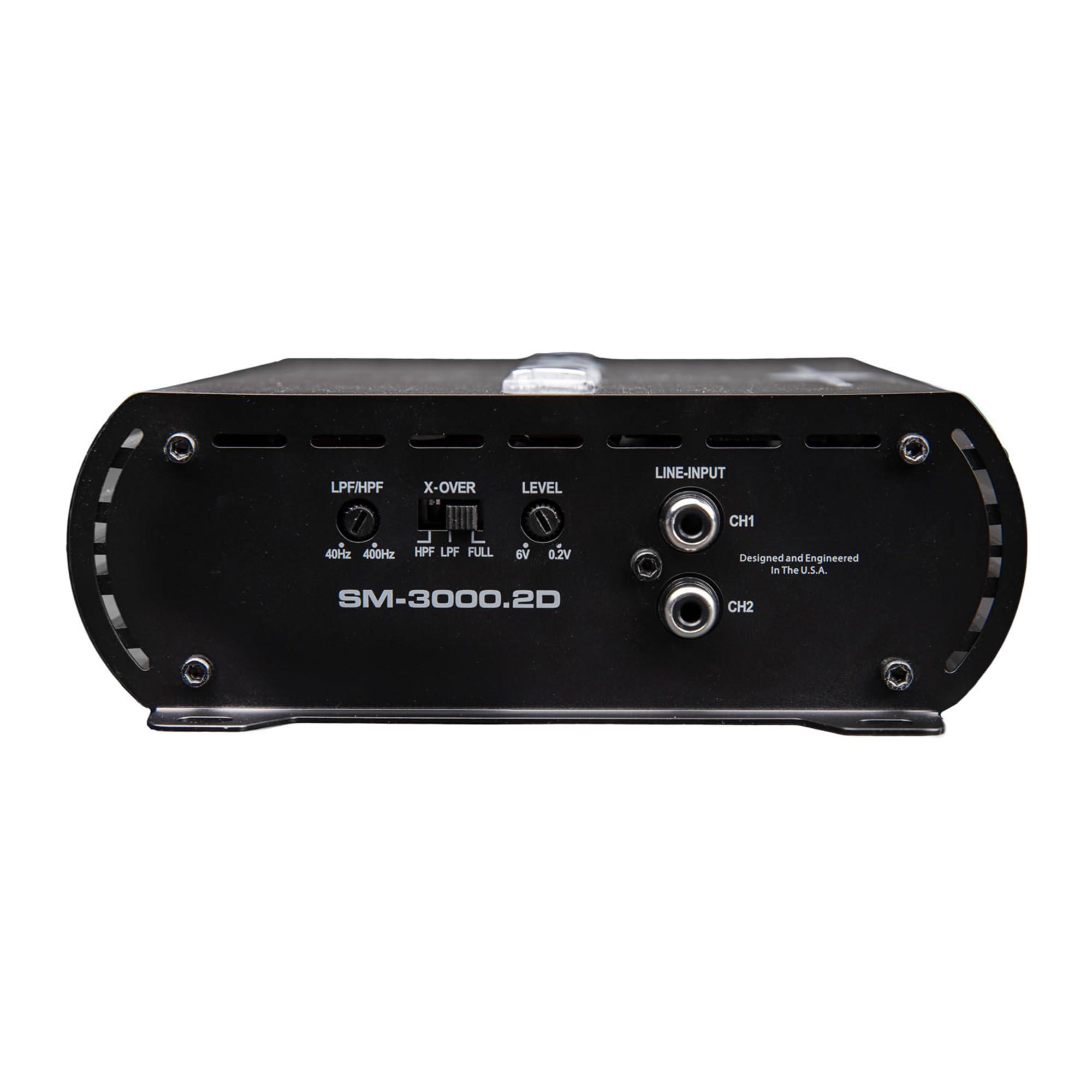 Autotek Autotek 3000 Watt 2 Channel Car Audio Amplifier, Street Machine SM-3000.2D, Black