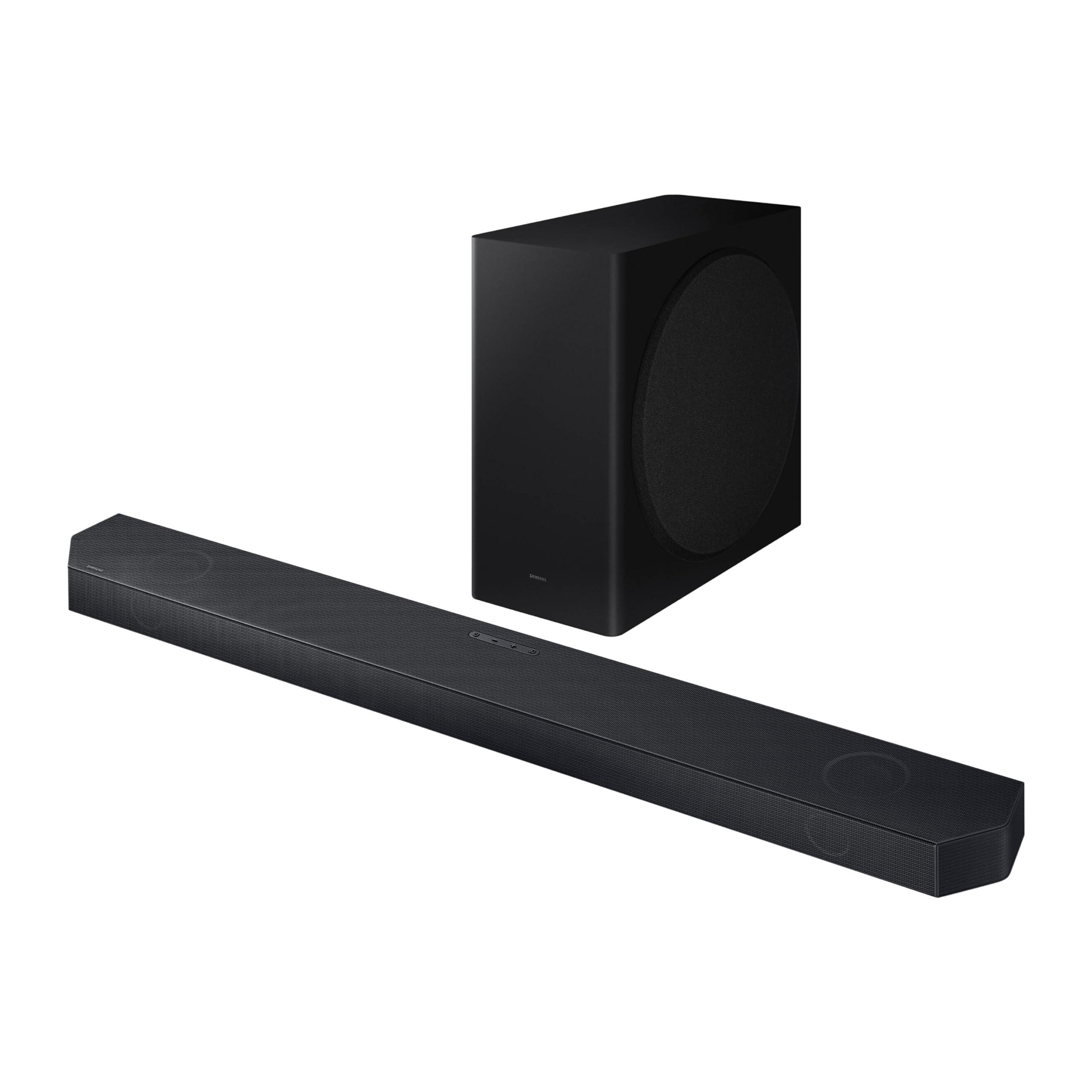 SAMSUNG SAMSUNG QS730D 3.1.2ch Soundbar w/Wireless Dolby Atmos Audio, Q-Symphony, SpaceFit Sound Pro, Adaptive Sound, Game Mode Pro, 8 Subwoofer Included, HW-QS730D/ZA