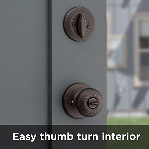 Kwikset Kwikset 690 Cove Entry Knob and Single Cylinder Deadbolt Combo Pack in Venetian Bronze