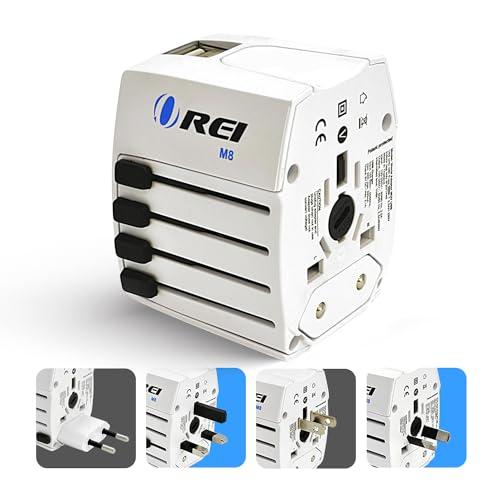 OREI OREI Universal Travel Adapter All in One International Power Adapter with 2.4A Dual USB, European Adapter Travel Power Adapter Wall Charger for UK, EU, AU, Asia Covers 150+ Countries
