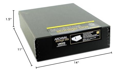 Lineco Lineco Drop-Front Storage Boxes, Archival Photo Organizer with Metal Edge to Store Document Pictures Papers Scrapbooks Prints Artworks, Black 11 x 14 x 1 1/2 in