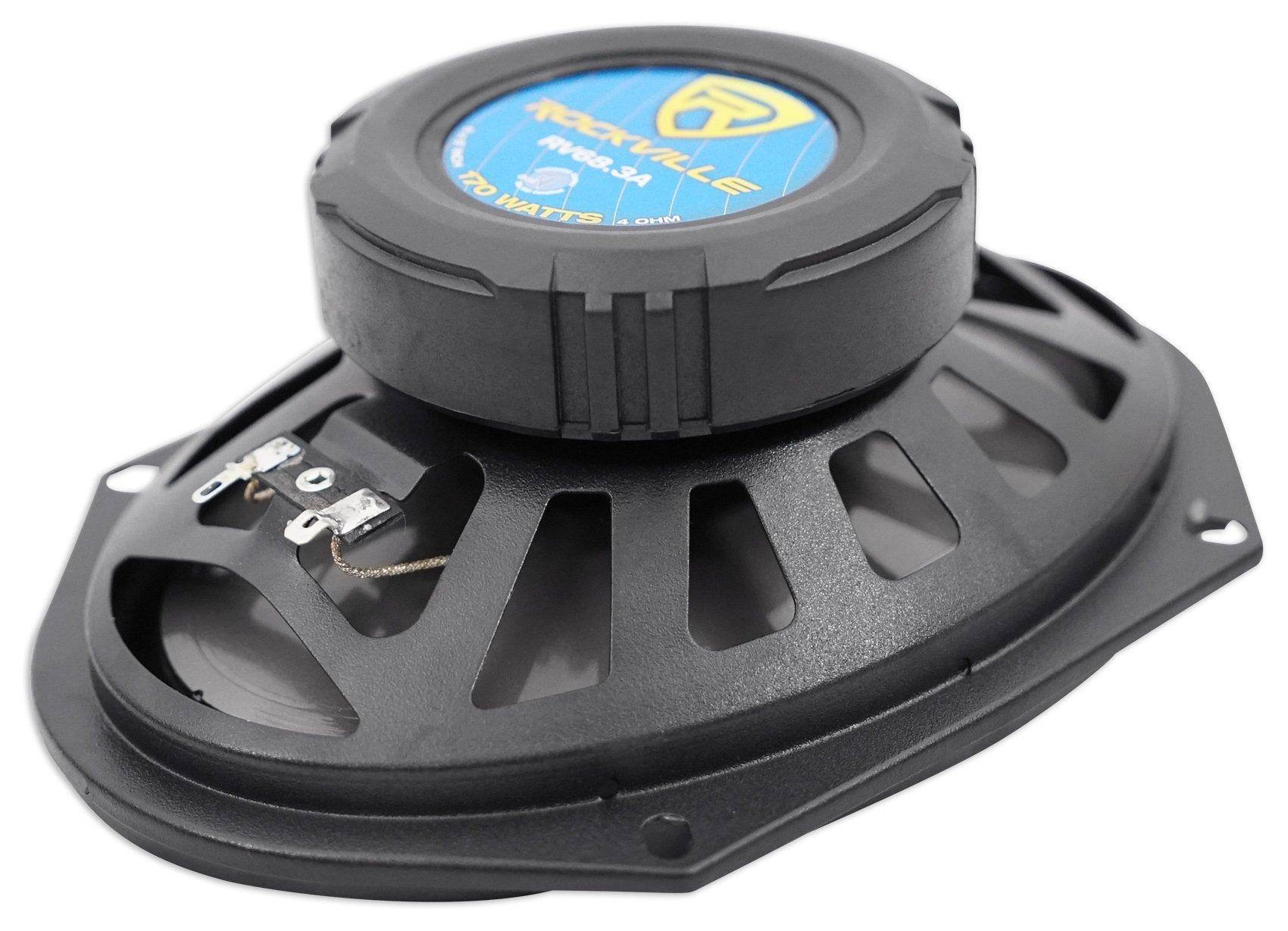 Rockville Rockville RV68.3A 6x8\" 3-Way Car Speakers, 900W, 4 Ohm, CEA Rated, Polypropylene Woofer, Butyl Rubber Surround, PEI Tweeter, Perfect for Car Audio