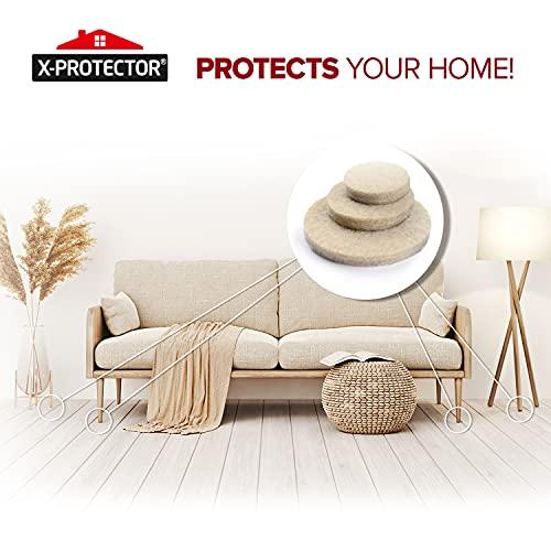 X-Protector Felt Furniture Pads X-PROTECTOR 181 PCS Premium Furniture Pads - Felt Pads Furniture Feet Best Wood Floor Protectors - Protect Your Hardwood & Laminate Flooring!