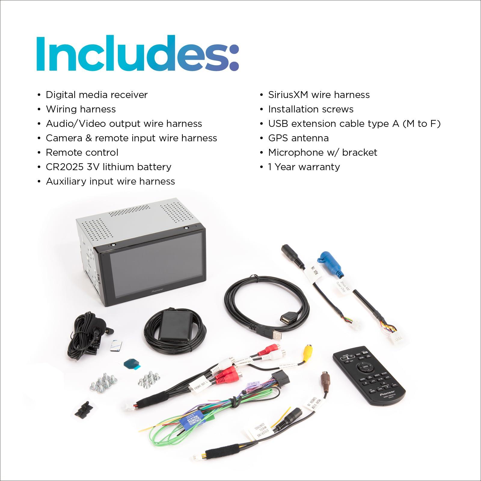 Pioneer Pioneer DMH-W2770NEX 6.8" Capacitive Touchscreen, Double Din Wireless & Wired Apple CarPlay & Android Auto, Bluetooth, Backup Camera, FLAC, Short Chassis, HD Radio