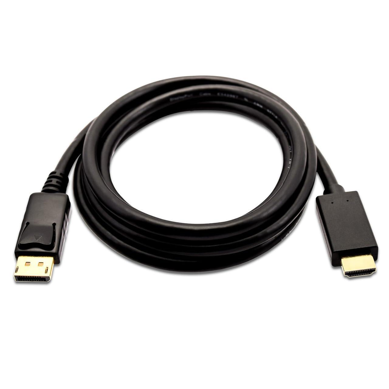 MICRO CONNECTORS Micro Connectors 6 Feet DisplayPort to HDMI (28AWG) Cable 4K with Latch (DP-HDMI-6)