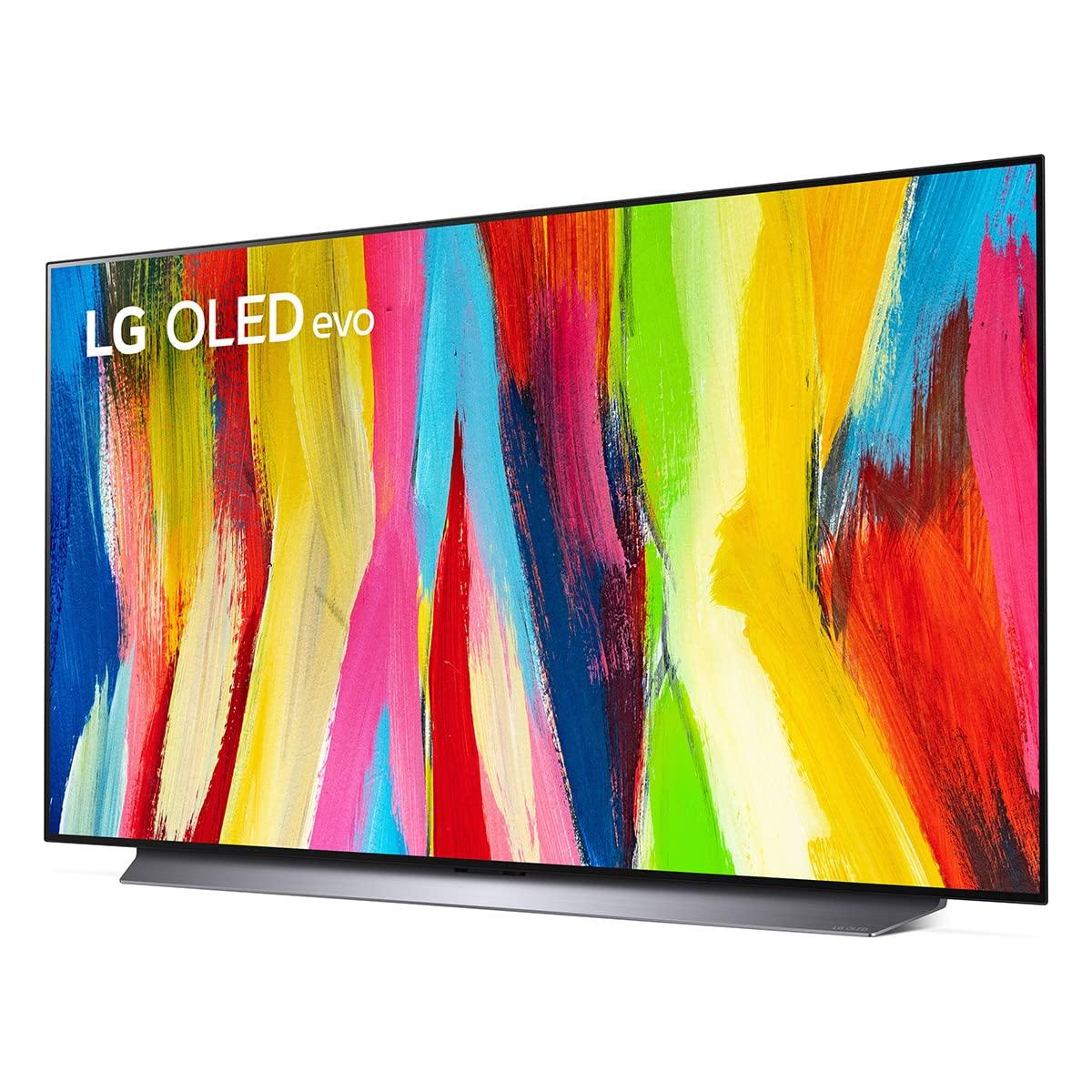 LG LG C2 Series 48-Inch Class OLED evo Smart TV OLED48C2PUA, 2022 - AI-Powered 4K TV, Alexa Built-in, Dark Silver