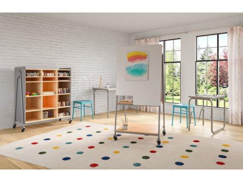 Safco Safco Products AlphaBetter 2.0 Height Adjustable Student Desk with Swinging Footrest Bar, Sit to Stand, 29-43, Pebble Gray