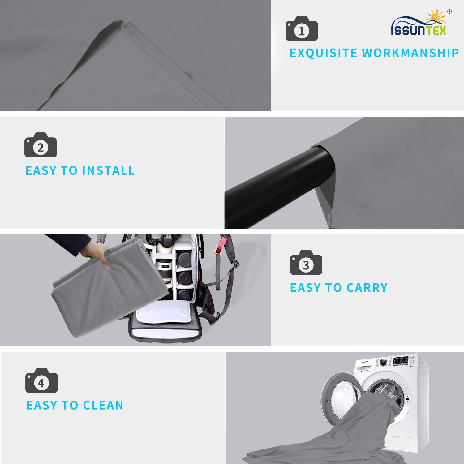 ISSUNTEX ISSUNTEX 10X12 ft Background Muslin Backdrop, Photo Studio, Collapsible High Density Screen for Video Photography and Television-Gray