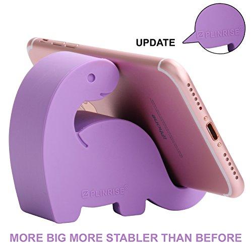 Z PLINRISE Plinrise Animal Desk Phone Stand, Update Dinosaur Silicone Office Phone Holder, Creative Phone Tablet Stand Mounts, Size:1.3" X 3.1" X 2.8"(Purple)