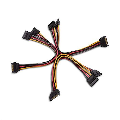 Cable Matters Cable Matters 3-Pack 15 Pin SATA Power Splitter Cable 8 Inches, SATA Power Y-Splitter Cable, SATA Splitter