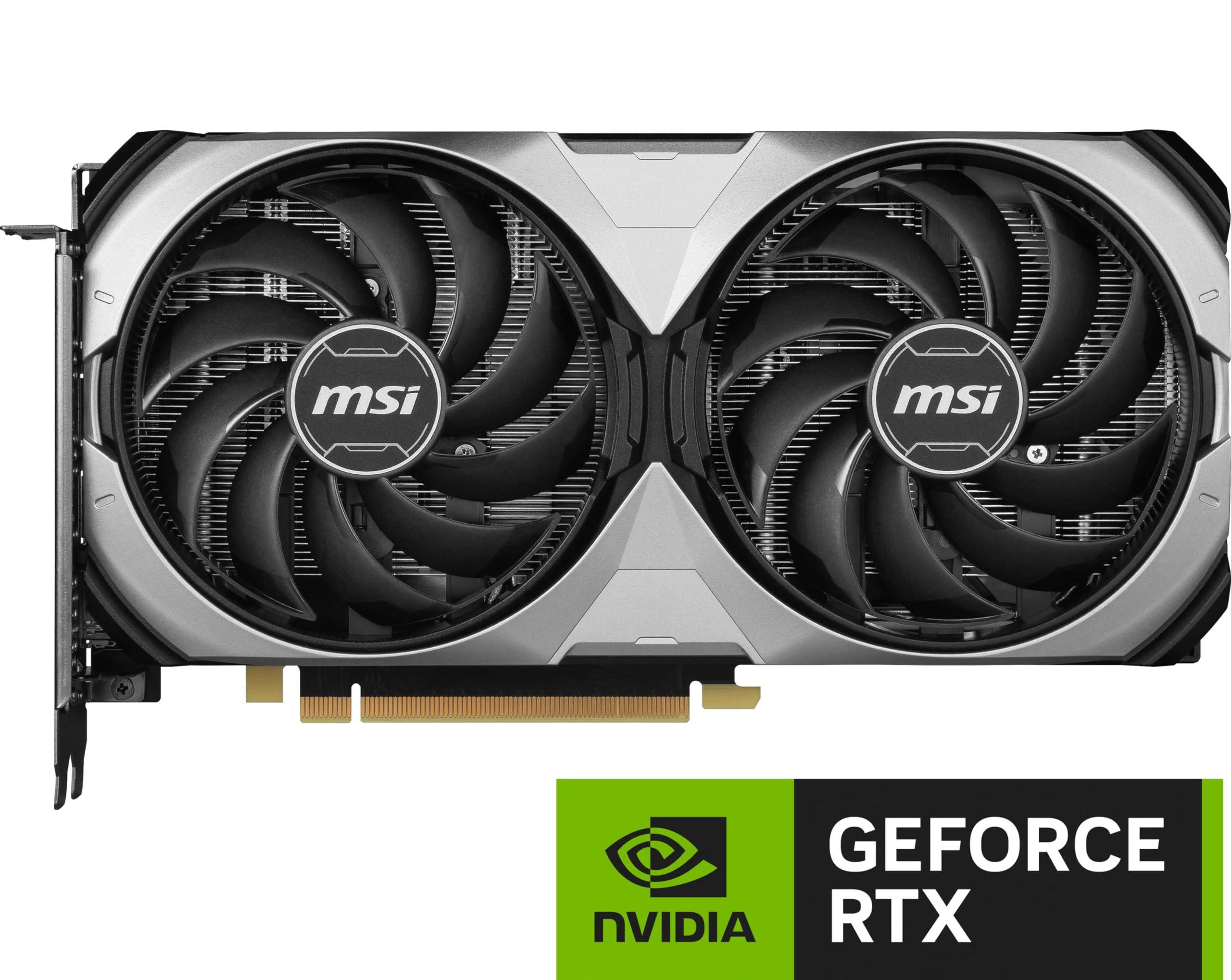 MSI MSI Gaming RTX 4070 Super 12G Ventus 2X OC Graphics Card (NVIDIA RTX 4070 Super, 192-Bit, Extreme Clock: 2520 MHz, 12GB GDRR6X 21 Gbps, HDMI/DP, Ada Lovelace Architecture)