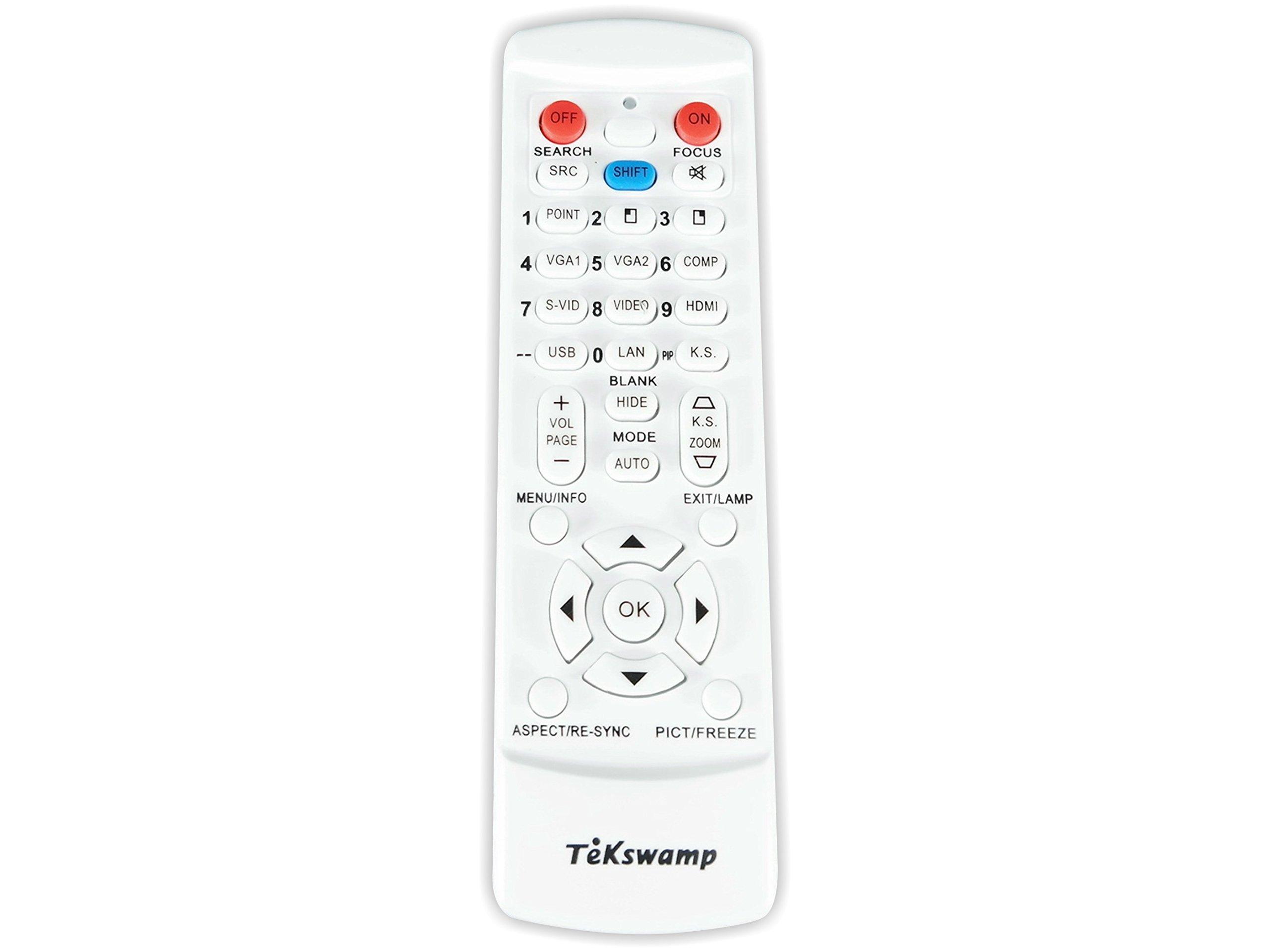 Tekswamp Replacement Video Projector Remote Control (White) for Ask Proxima DP6155