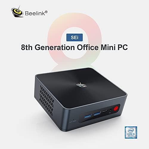 Beelink Beelink SEI8 Mini PC, Newest Intel 8th Gen 4 Cores i5-8259U(Up to 3.8GHz) 16GB DDR4 RAM 500GB NVMe SSD, 4K Dual HDMI Mini Computers WiFi 5, 4*USB3.0, BT5.0 Gigabit Ethernet, Auto Power On