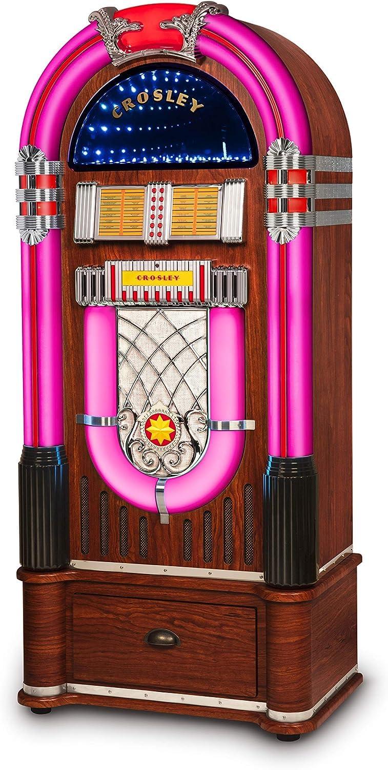 Crosley Crosley CR1215A-WA Jukebox, Includes AM/FM Radio & Bluetooth Receiver & CD Player with ST15-WA Stand Included - Walnut