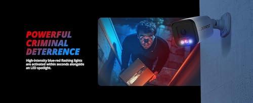 Defender Defender AI Powered Sentinel 4K Wired PoE Security Camera System with 12TB 16Ch NVR, 16 Outdoor Surveillance Metal 8MP/4K Cameras, Smart AI Human Detection, Blue-Red Flashing Deterrence, Mobile App