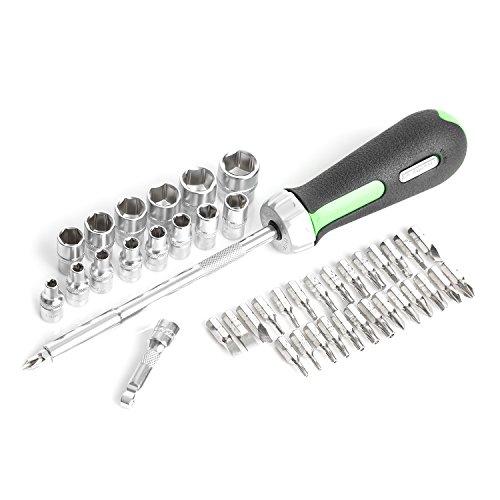 OEMTOOLS OEMTOOLS 23997 Socket Set 64PC, 1/4\" Drive Mechanic Tool Set, Socket Wrench Set Hard Chrome Finish, No-Slip Sockets, Ratchet Set and Extensions for Tight Spaces