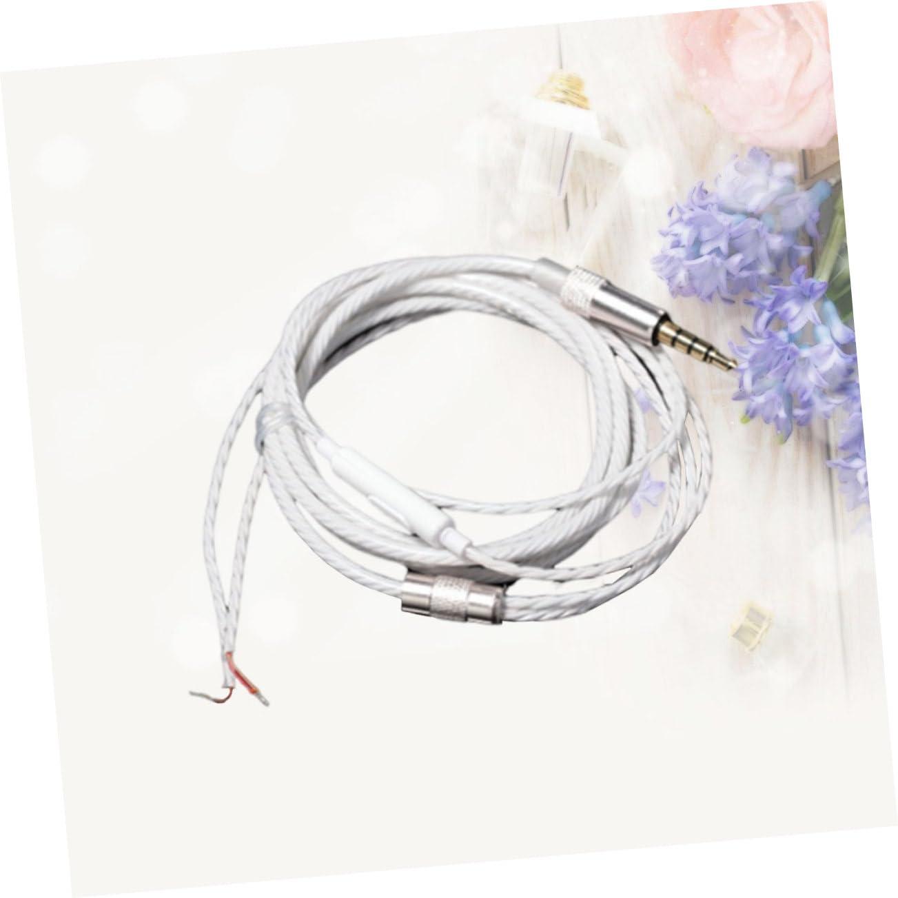 DirectNine Basics 2pcs Wired Earbuds Microphone Cable Line DIY Earphone Repair White Core Headphone Wire Accessories