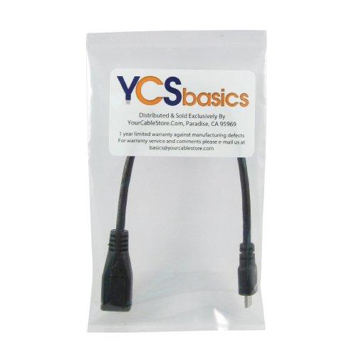 YCS basics YCS Basics Black 6 Inch Cellphone/Tablet USB Micro Male to Female Sync & Charging Extension Cable