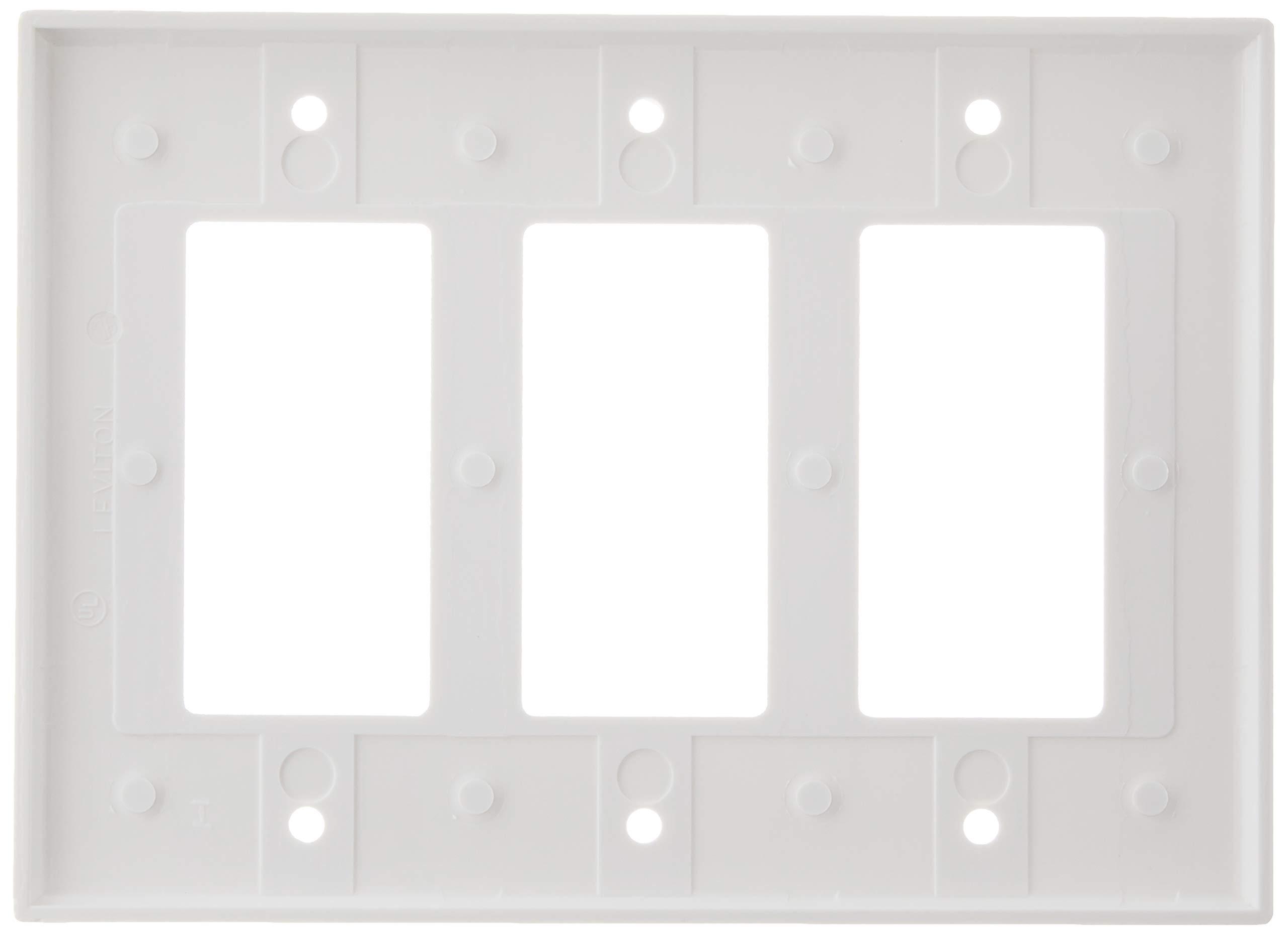 Leviton Leviton 80611-W 3-Gang Decora/GFCI Device Wallplate, White