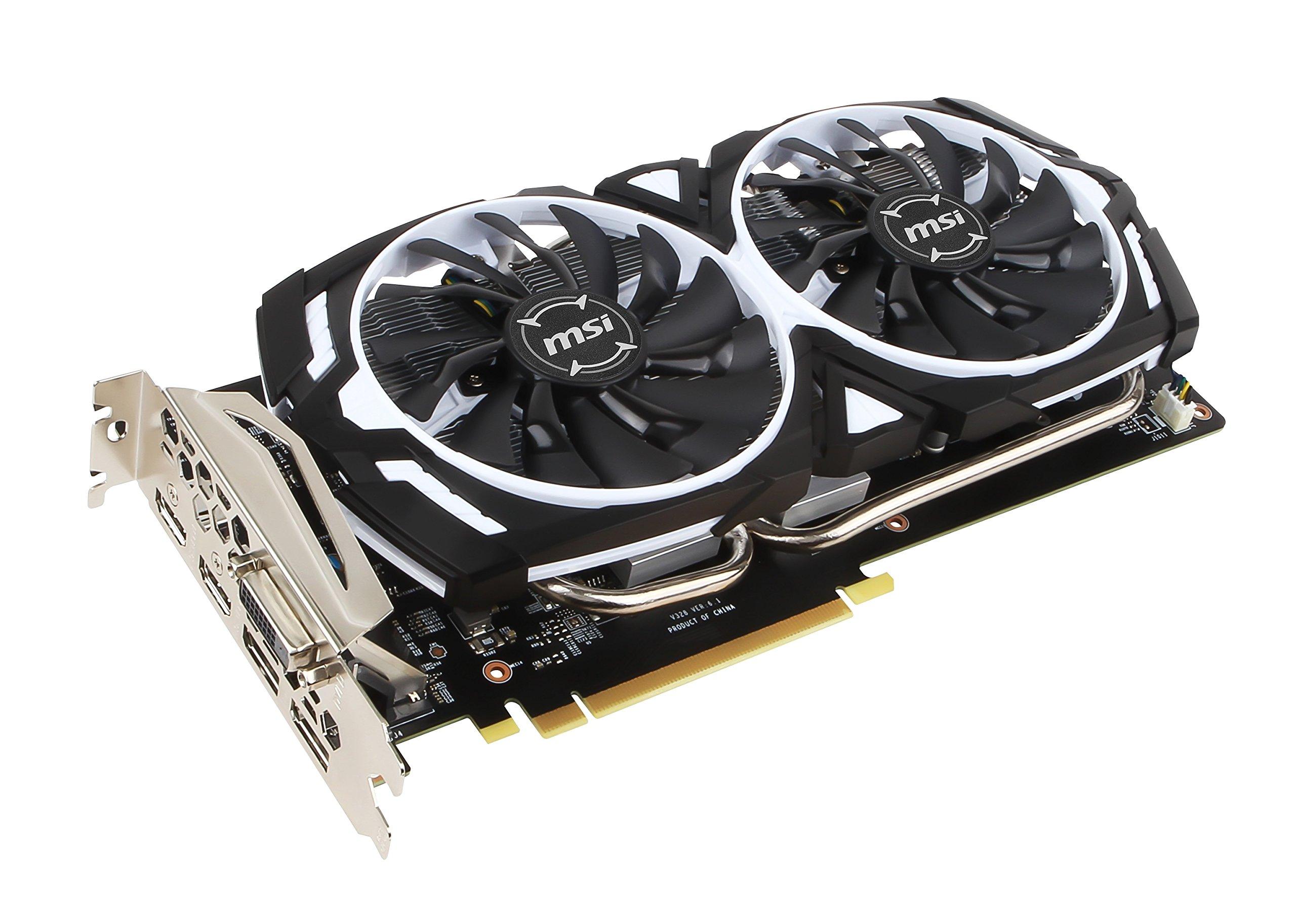 MSI Computer MSI GAMING GeForce GTX 1060 6GB GDRR5 192-bit HDCP Support DirectX 12 Dual Fan VR Ready OC Graphics Card (GTX 1060 ARMOR 6G OCV1)