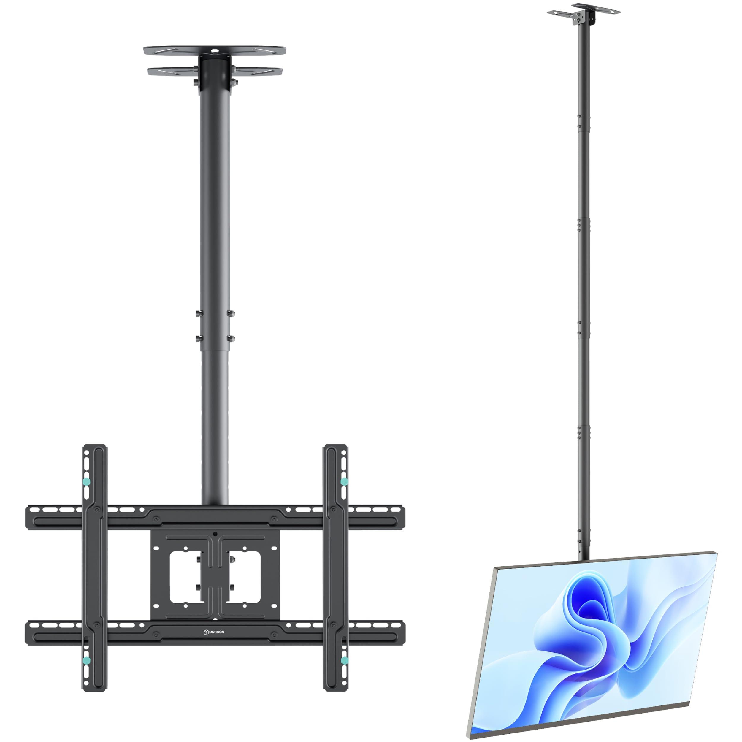 ONKRON ONKRON TV Ceiling Mount for 32-80 Inch Screen up to 150 lbs, Full Motion Ceiling TV Mount Swivel and Tilt max 600x400 VESA Long & Height Adjustable TV Mount Ceiling/Ceiling Mount TV Bracket Black