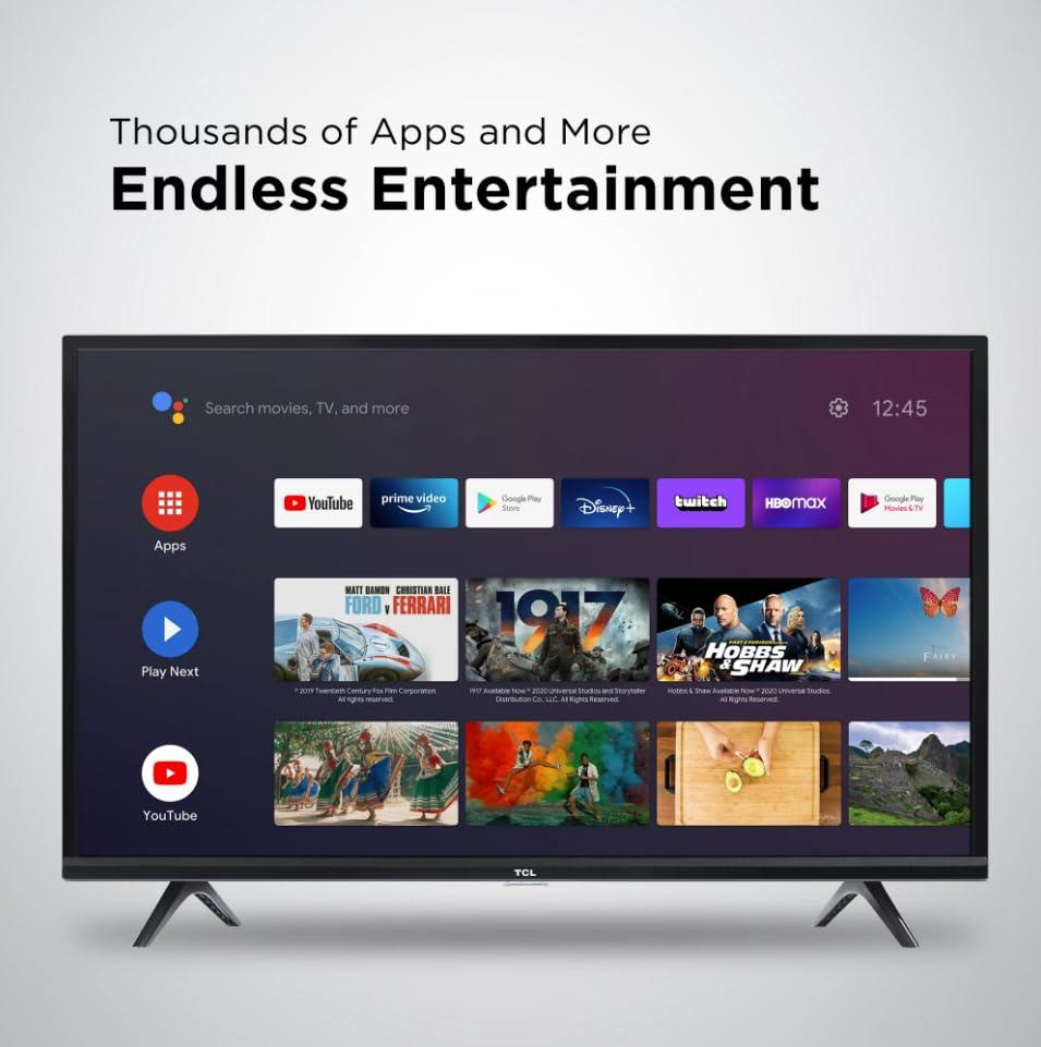 TCL TCL 40-Inch Class 3-Series FHD LED Smart Android TV + Wall Mount Chromecast Built-in Bluetooth 40S334 (Renewed)