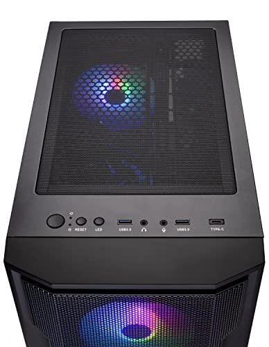 Skytech Gaming Skytech Gaming Shadow Gaming PC Desktop AMD Ryzen 7 5700X 3.4 GHz, NVIDIA RTX 4060, 1TB NVME SSD, 16GB DDR4 RAM 3200, 600W Gold PSU, 11AC Wi-Fi, Windows 11 Home 64-bit,Black