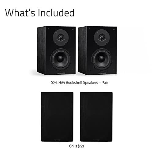 Fluance Fluance Elite High Definition 2-Way Bookshelf Surround Sound Speakers for 2-Channel Stereo Listening or Home Theater System - Black Ash/Pair (SX6-BK)