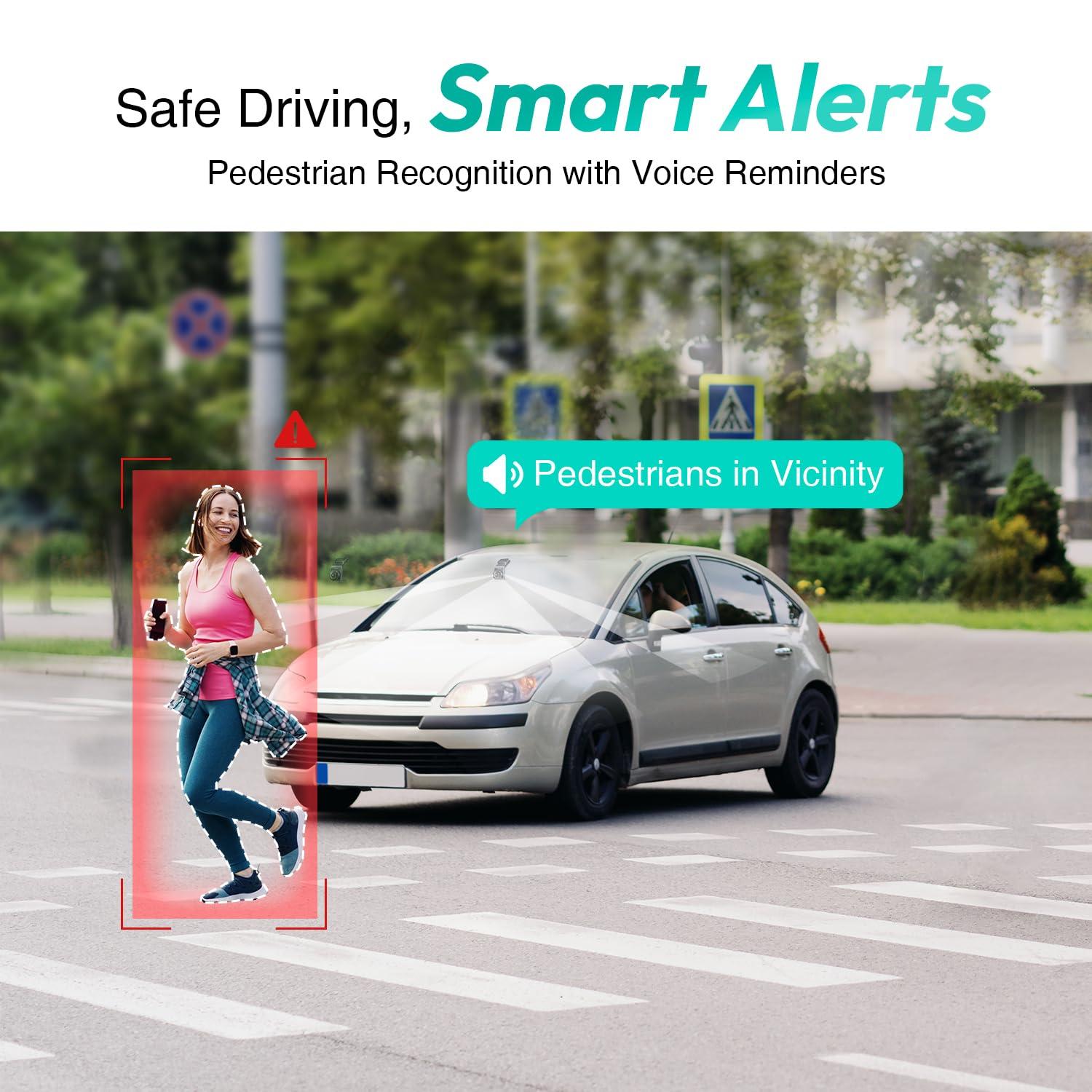 BOTSLAB BOTSLAB 2.5K Front Dash Cam, 170 Wide Angle Car Camera Front, Color Night Vision, Built in WiFi GPS, 24/7 Parking Mode, WDR, Emergency and Loop Recording(No SD Card)