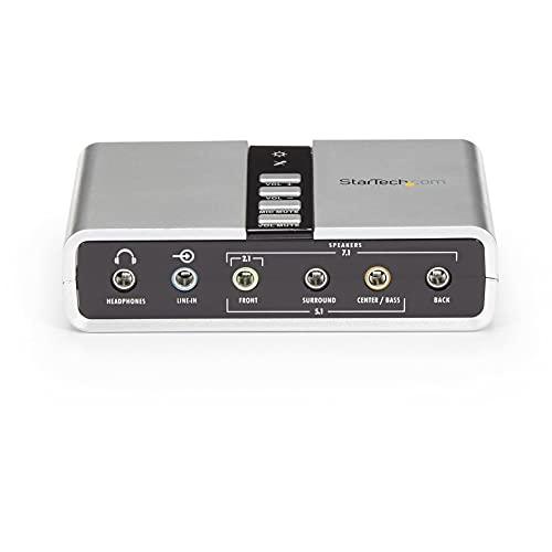 StarTech StarTech.com 7.1 USB Sound Card - External Sound Card for Laptop with SPDIF Digital Audio - Sound Card for PC - Silver (ICUSBAUDIO7D)