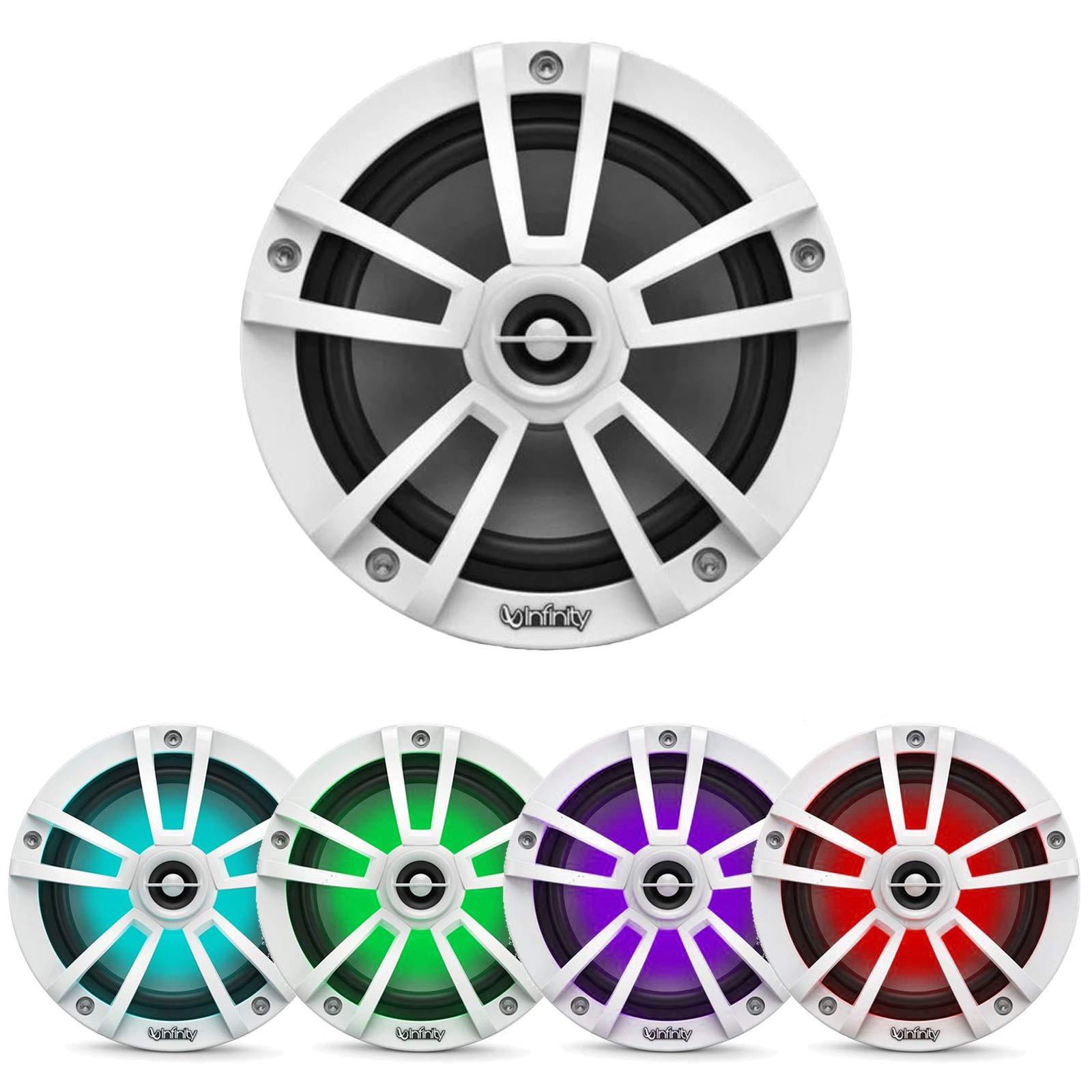 Enrock Marine JBL PRV-175 Marine Gauge Hole Mount USB Bluetooth AM/FM Digital Stereo Receiver, 4x 6.5\" 225 Watt Max Power Waterproof White Powersports LED Speakers, 16 Gauge Speaker Wire - OEM Replacement