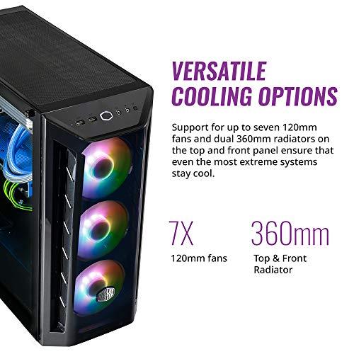 Cooler Master Cooler Master MasterBox MB520 ARGB - ATX PC Case with Tinted Front Panel, 3 x 120mm Pre-Installed Fans, Glass Side Panel, Flexible Air Flow Configurations - ARGB