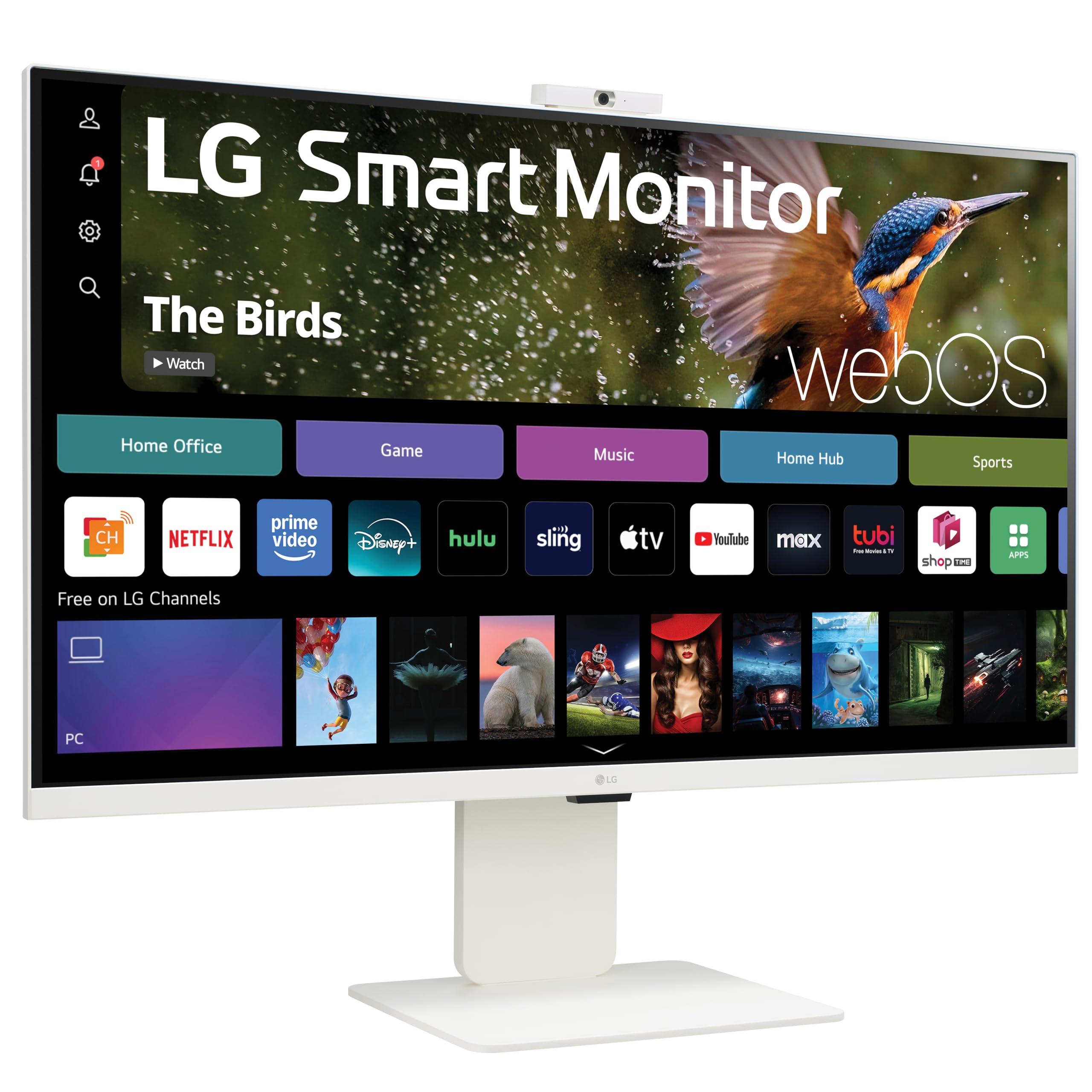 LG LG 32SR85U-W MyView Smart Monitor 32-inch 4K UHD (3840x2160), IPS Display, webOS 23, USB Type-C 90W PD, Built-in FHD Webcam & Speaker, HDR 10, AirPlay 2, Screen Share, Bluetooth, White