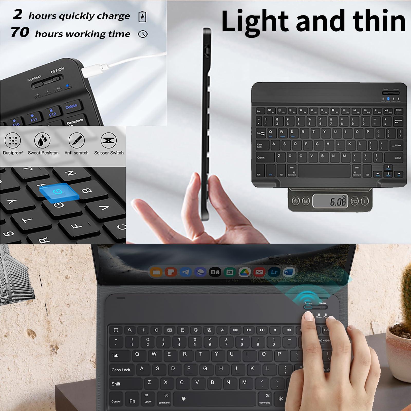 AIRWEE Keyboard Case for Amazon Kindle Fire HD 8/HD 8 Plus(2020 Release, 10th & 2022 Release, 12th), Detachable Wireless Bluetooth Keyboard and Auto Sleep/Wake Fire HD8 Case Keyboard, Green Turtle