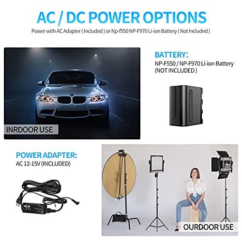 GVM Great Video Maker GVM 3 Pack LED Video Lighting Kits with APP Control, Bi-Color Variable 2300K~6800K with Digital Display Brightness of 10~100% for Video Photography, CRI97+ TLCI97 Led Video Light Panel +Barndoor