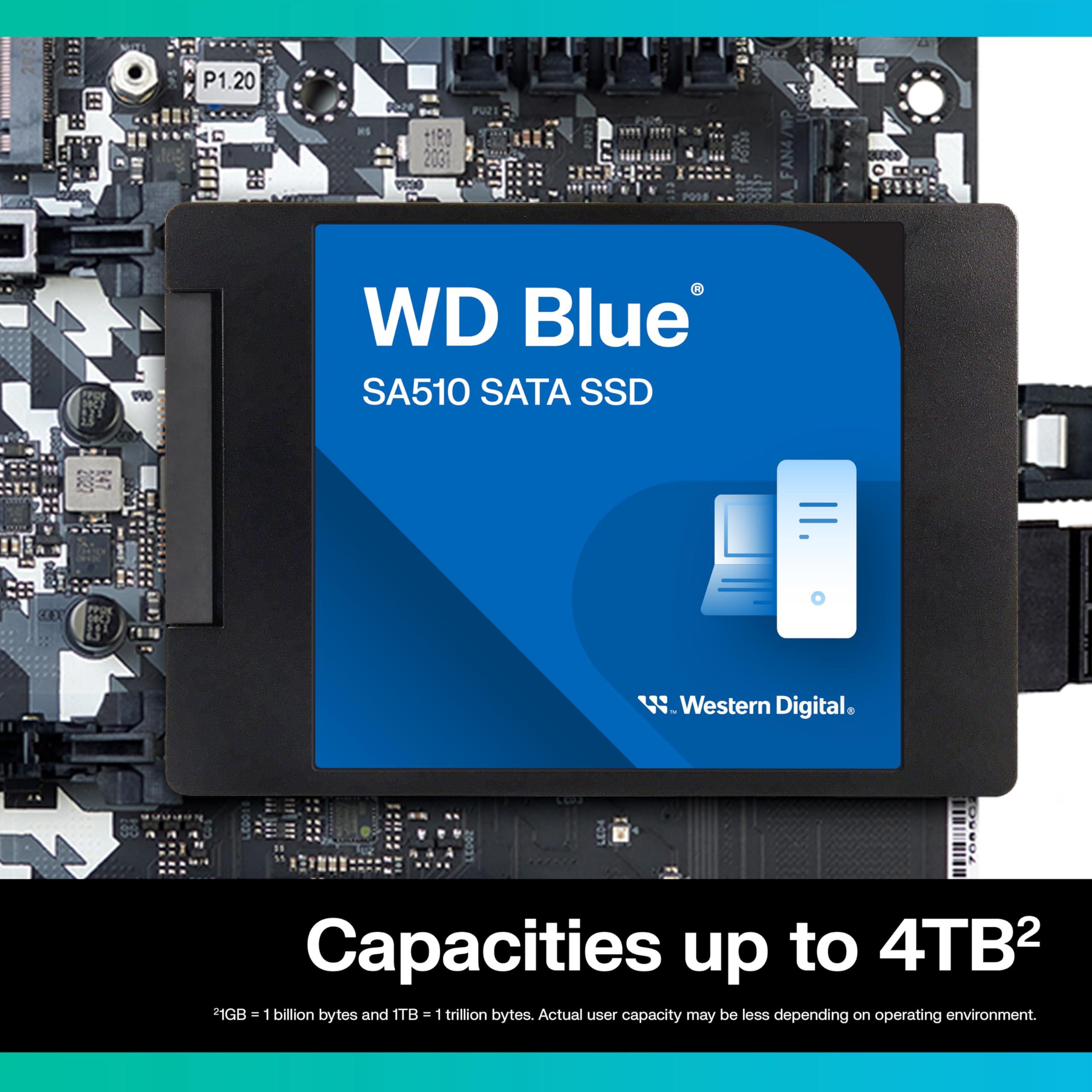 Western Digital Western Digital 1TB WD Blue SA510 SATA Internal Solid State Drive SSD - SATA III 6 Gb/s, 2.5"/7mm, Up to 560 MB/s - WDS100T3B0A