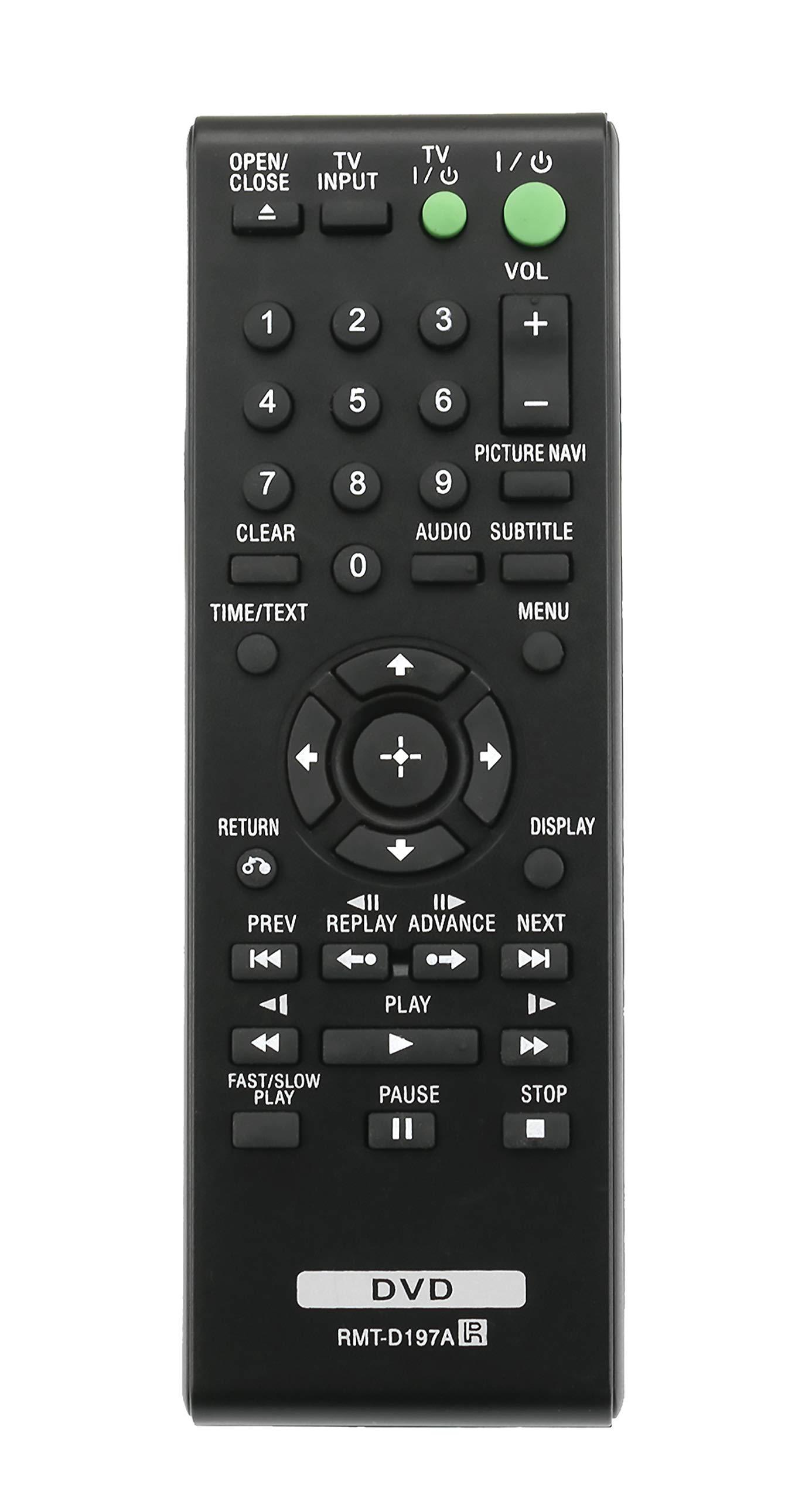 VINABTY RMT-D197A Replaced DVD Remote Compatible with Sony DVD Player DVP-SR201P DVP-SR210P DVP-SR405P DVP-SR510H DVPSR201P DVPSR210P DVPSR405P DVP-SR500H DVP-SR500WM DVPSR510H DVP-SR100 DVP-SR120