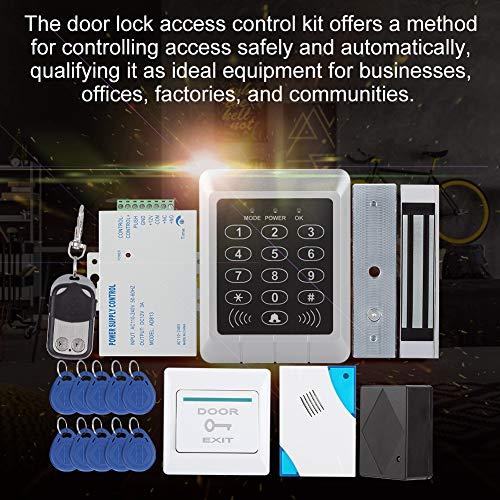 Dioche Electric Magnetic Door Lock Access Control Card Password Door Home Security System Kit with 180kg Magnetic Lock/Dingdong Doorbell/Remote Control/10 Keyfobs/1 Exit Button