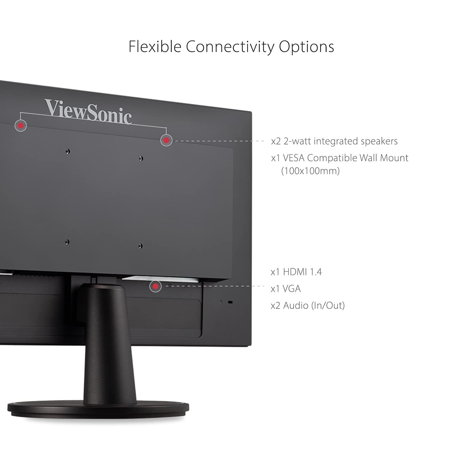 ViewSonic ViewSonic VA2247-MH 22 Inch Full HD 1080p Monitor with 100Hz, FreeSync, Ultra-Thin Bezel, Eye Care, HDMI, VGA Inputs for Home and Office