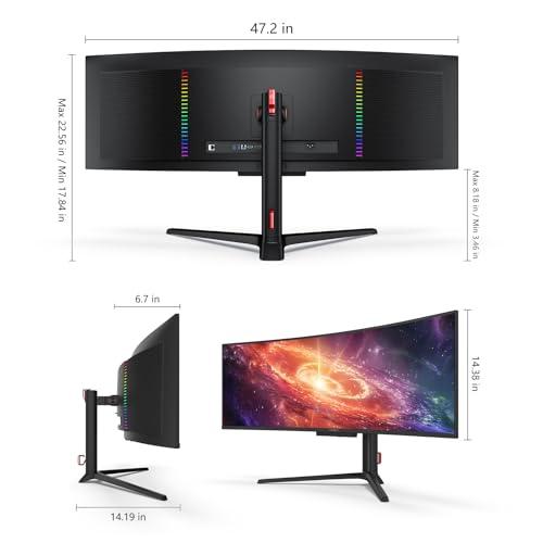 INNOCN INNOCN 49\" 49Q1S OLED Curved Gaming Monitor 5120 x 1440p 240Hz, 0.03ms, USB Type C 90W, HDMI 2.1, DisplayPort, USB Hub, Surrounding Speakers, Adaptive-Sync, Height Adjustable Stand, Black