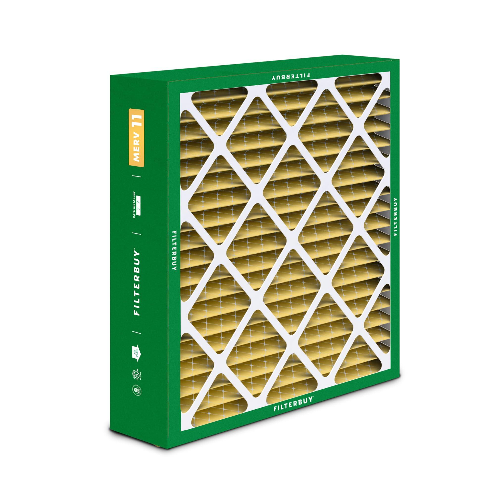 Filterbuy Filterbuy 20x25x6 Air Filter MERV 11 Allergen Defense (2-Pack), Pleated HVAC AC Furnace Air Filters for Aprilaire Space-Gard 201/2200 / 2250 & Lennox (Actual Size: 19.75 x 24.25 x 6.00 Inches)